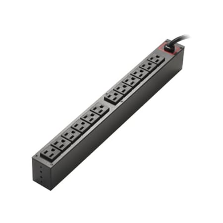 Eaton PDU, Rack Mounted, 5-15R, 5-15P, 3 ft., Black EFLXL1500R-PDU1U